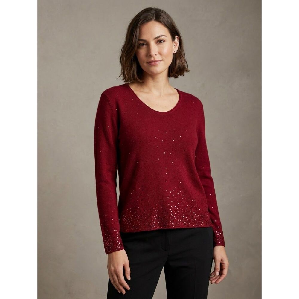 Eileen Fisher Merino Wool Sweater Sz L Minimalist Holiday Classic Sustainable